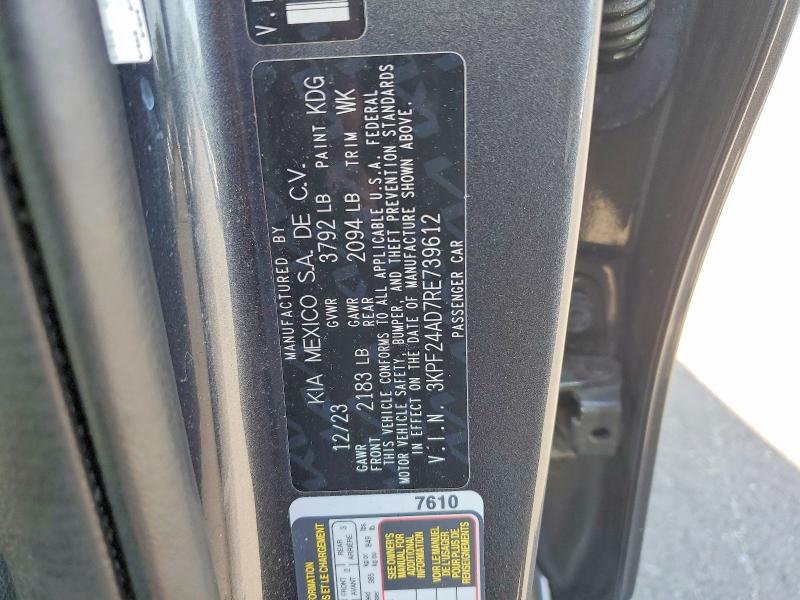 Aukcja sprzedaży 2024 Kia Forte, vin: 3KPF24AD7RE739612, numer aukcji: 65460116