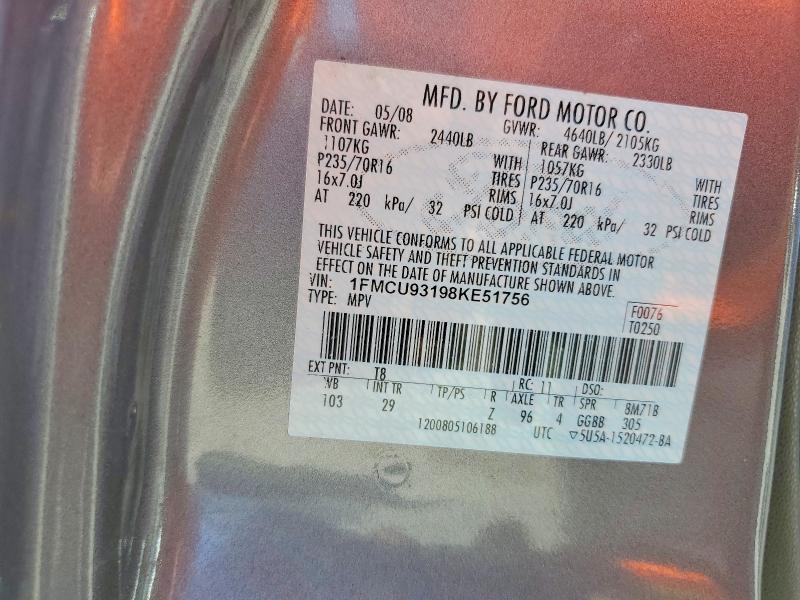 65083256 :رقم المزاد ، 1FMCU93198KE51756 vin ، 2008 Ford Escape مزاد بيع