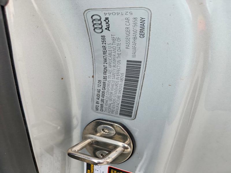 66443466 :رقم المزاد ، WAUAFAFH8AN015658 vin ، 2010 Audi A5 مزاد بيع