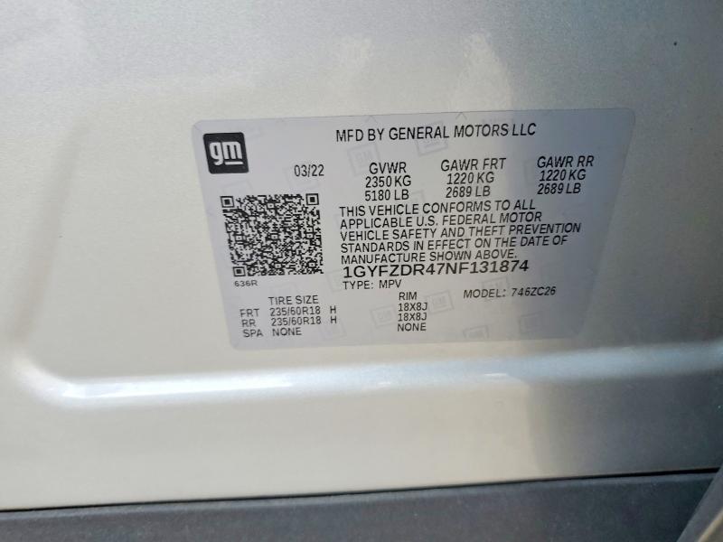2022 Cadillac Xt4 მანქანა იყიდება აუქციონზე, vin: 1GYFZDR47NF131874, აუქციონის ნომერი: 63180006