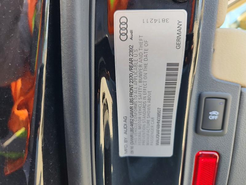 65867296 :رقم المزاد ، WAUGNAF48HN038507 vin ، 2017 Audi A4 مزاد بيع