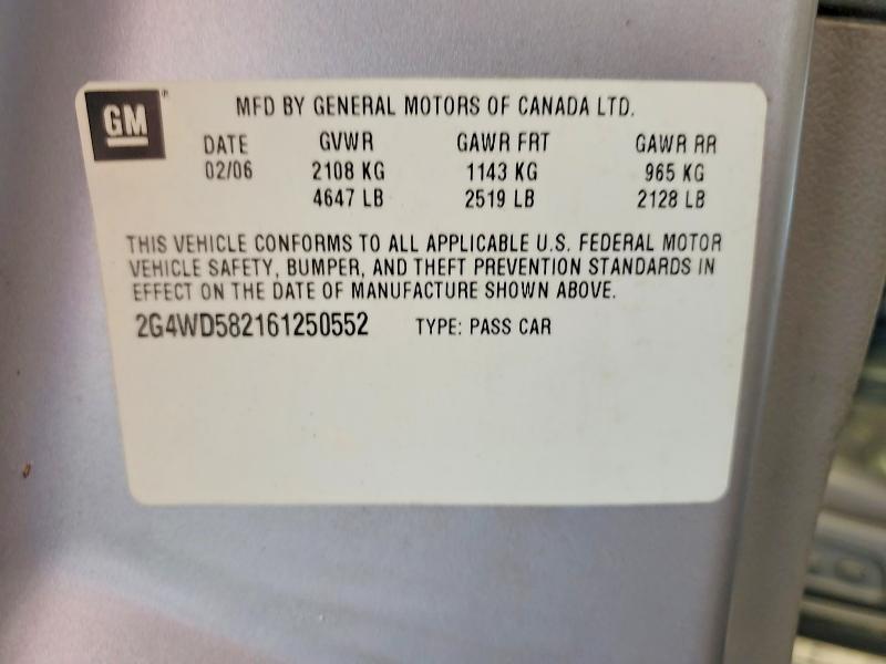 Aukcja sprzedaży 2006 Buick Lacrosse, vin: 2G4WD582161250552, numer aukcji: 66722406
