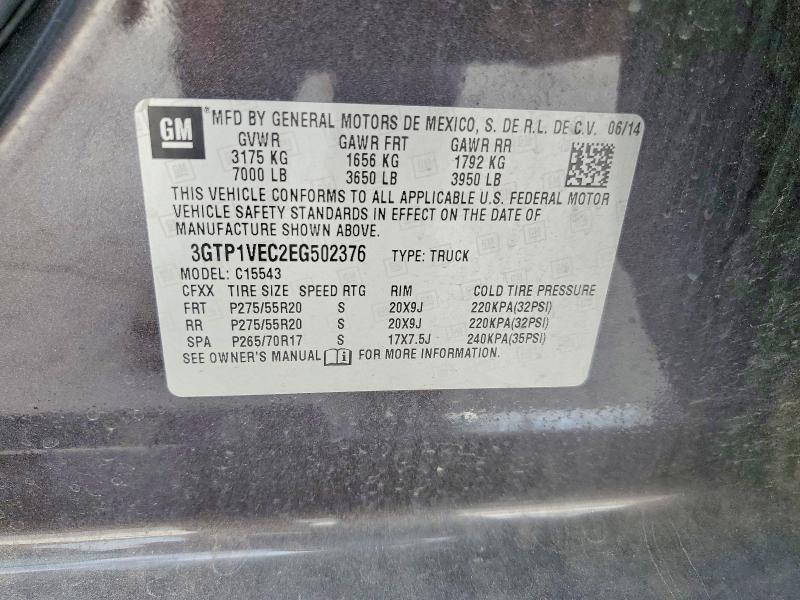 Aukcja sprzedaży 2014 Gmc Sierra, vin: 3GTP1VEC2EG502376, numer aukcji: 65315396