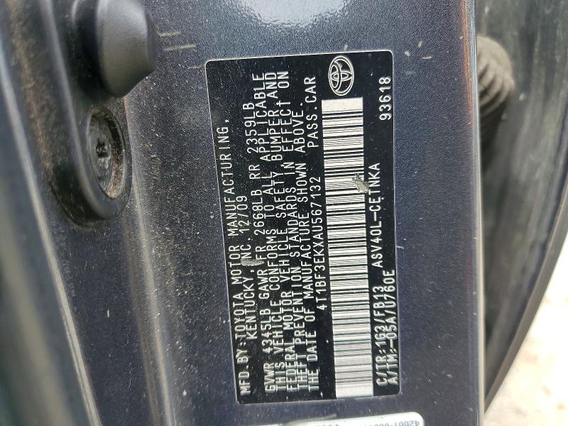 63667556 :رقم المزاد ، 4T1BF3EKXAU567132 vin ، 2010 Toyota Camry مزاد بيع