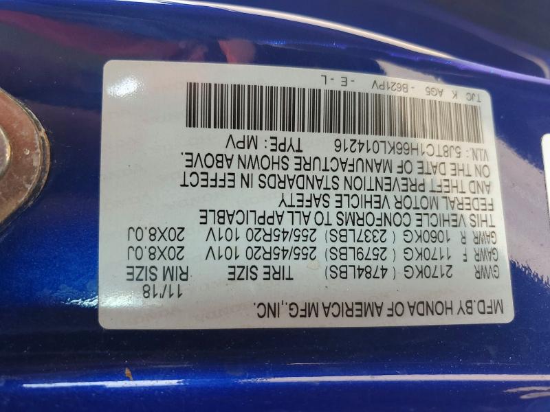 2019 Acura Rdx მანქანა იყიდება აუქციონზე, vin: 5J8TC1H66KL014216, აუქციონის ნომერი: 64026186