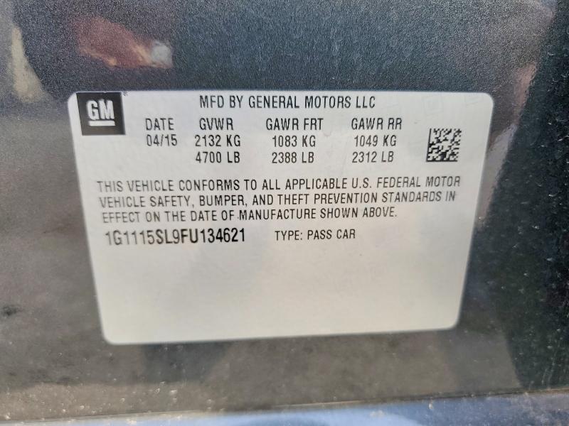 62575396 :رقم المزاد ، 1G1115SL9FU134621 vin ، 2015 Chevrolet Impala مزاد بيع
