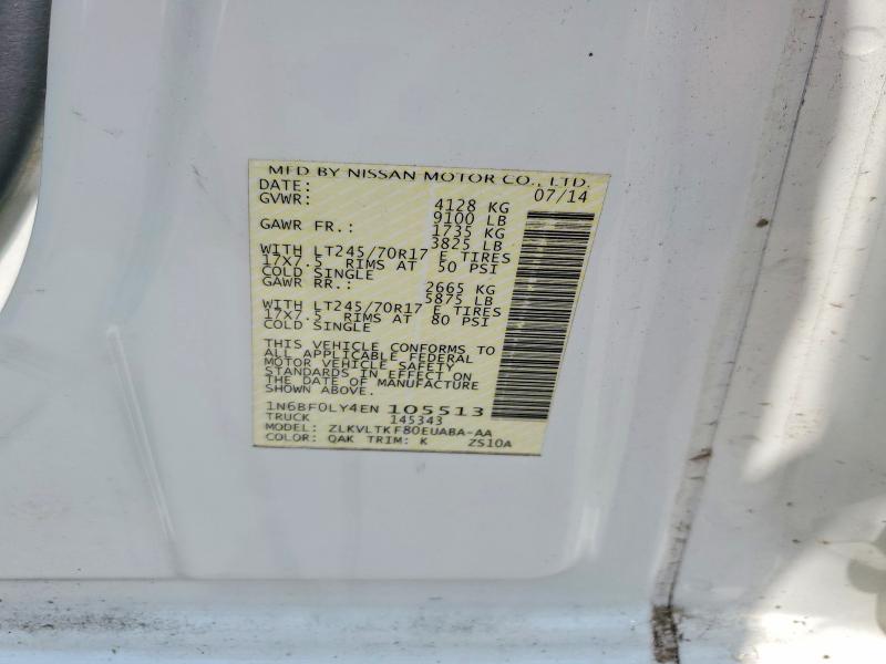 63590046 :رقم المزاد ، 1N6BF0LY4EN105513 vin ، 2014 Nissan Nv مزاد بيع