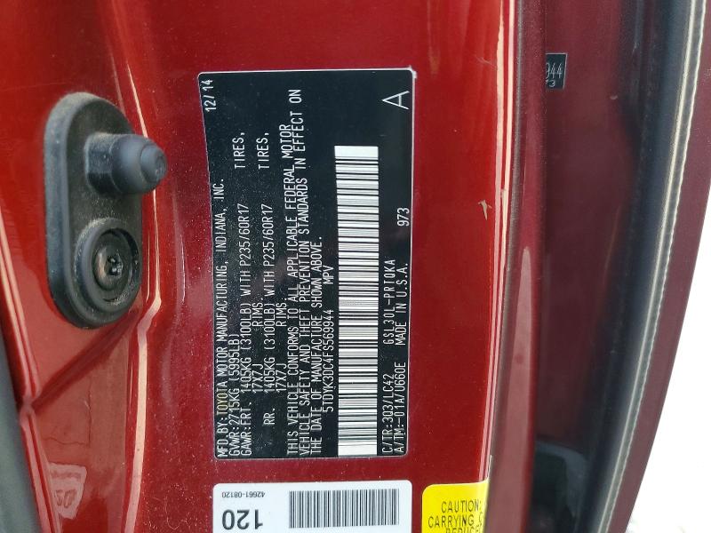 2015 Toyota Sienna მანქანა იყიდება აუქციონზე, vin: 5TDYK3DC4FS569944, აუქციონის ნომერი: 66609536