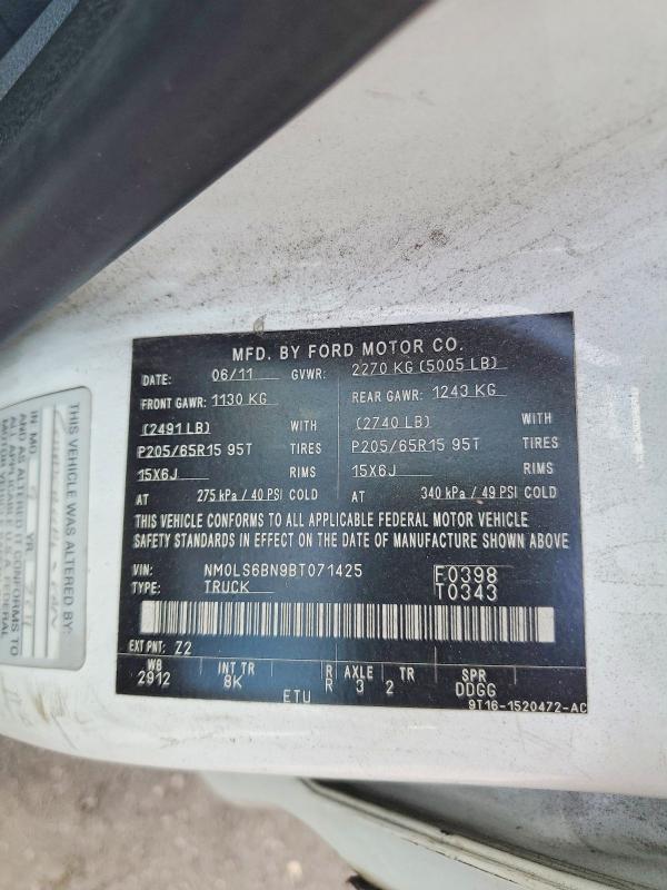 Aukcja sprzedaży 2011 Ford Transit Connect, vin: NM0LS6BN9BT071425, numer aukcji: 64236876
