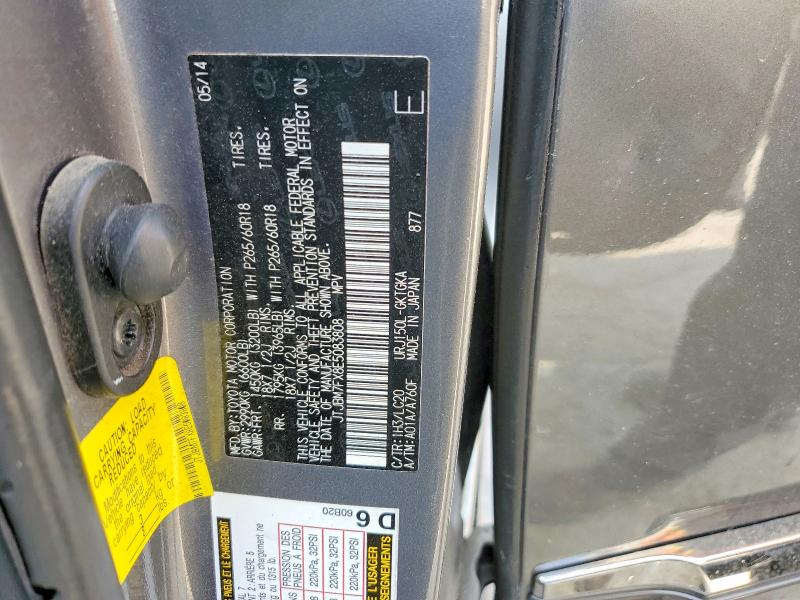 63823706 :رقم المزاد ، JTJBM7FX8E5083808 vin ، 2014 Lexus Gx مزاد بيع
