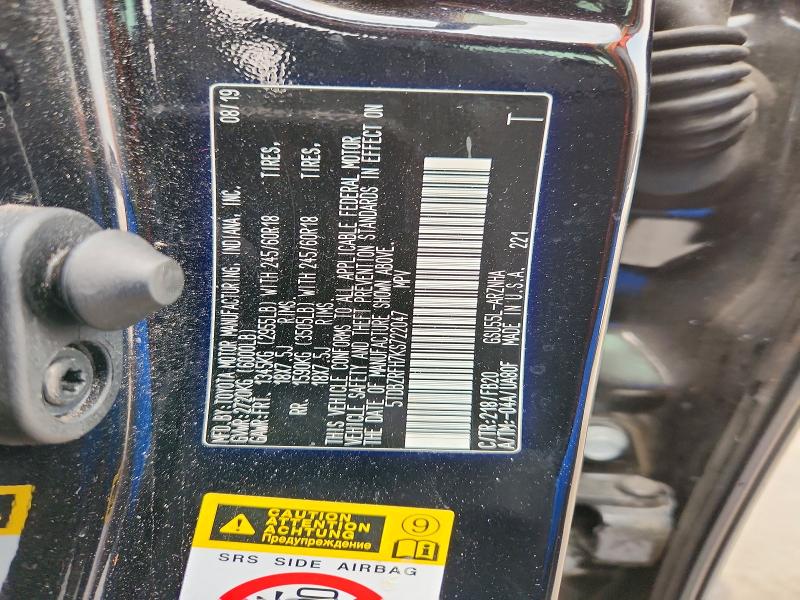 Продаж на аукціоні авто 2019 Toyota Highlander, vin: 5TDBZRFH7KS722047, номер лоту: 63608446