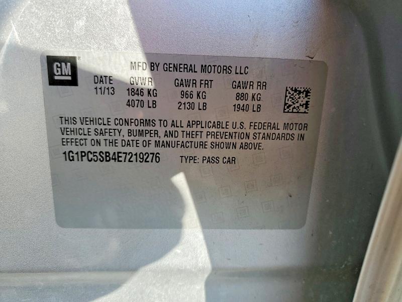 Продажа на аукционе авто 2014 Chevrolet Cruze, vin: 1G1PC5SB4E7219276, номер лота: 66529266