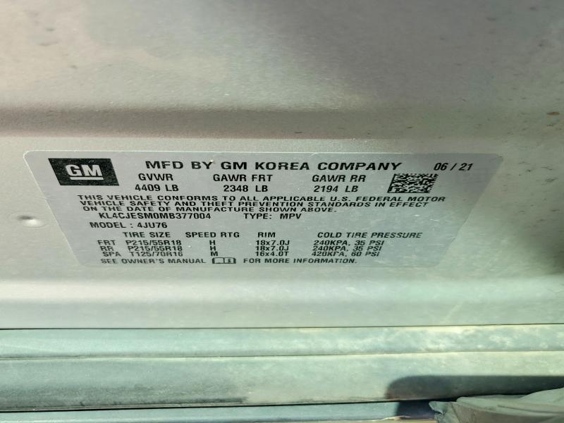 Продаж на аукціоні авто 2021 Buick Encore, vin: KL4CJESM0MB377004, номер лоту: 65910526