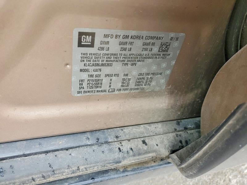 Aukcja sprzedaży 2018 Buick Encore, vin: KL4CJASB6JB653933, numer aukcji: 64429976