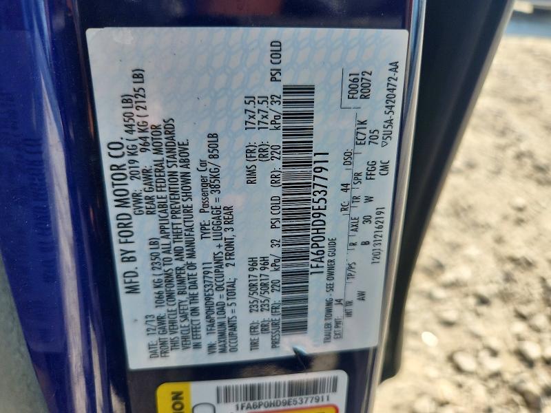 66524836 :رقم المزاد ، 1FA6P0HD9E5377911 vin ، 2014 Ford Fusion مزاد بيع