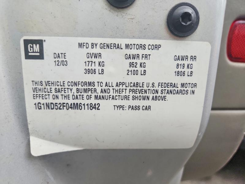 2004 Chevrolet Classic მანქანა იყიდება აუქციონზე, vin: 1G1ND52F04M611842, აუქციონის ნომერი: 65141976