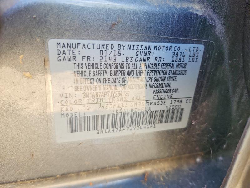 Продаж на аукціоні авто 2018 Nissan Sentra, vin: 3N1AB7AP7JY264121, номер лоту: 64929866