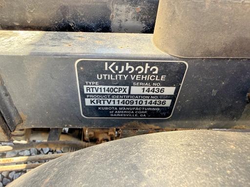 Продажа на аукционе авто 2009 Kubota Rtv1140, vin: KRTV114091014436, номер лота: 64227546