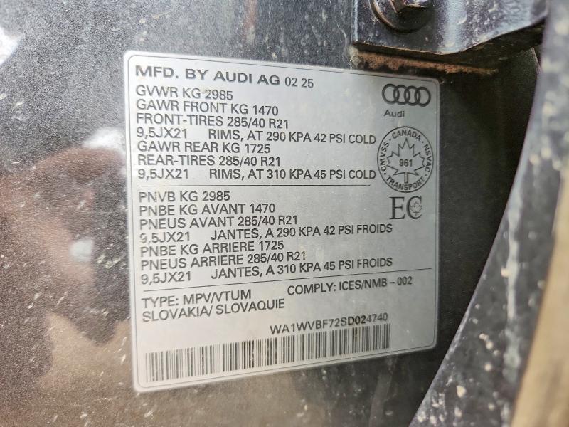 Продажа на аукционе авто 2025 Audi Q7, vin: WA1WVBF72SD024740, номер лота: 63586936