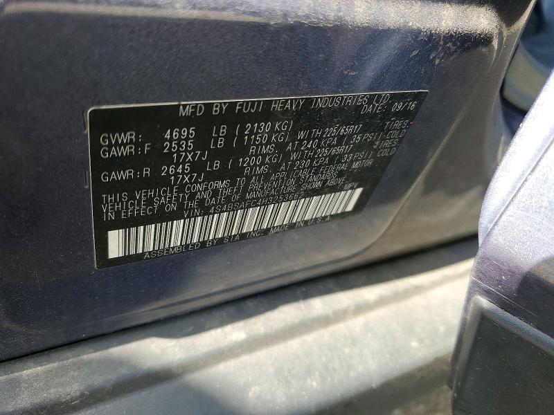 61646786 :رقم المزاد ، 4S4BSAFC4H3253662 vin ، 2017 Subaru Outback مزاد بيع