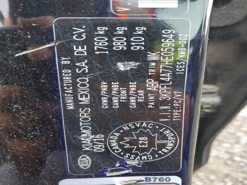 65828536 :رقم المزاد ، 3KPFL4A77HE059649 vin ، 2017 Kia Forte مزاد بيع