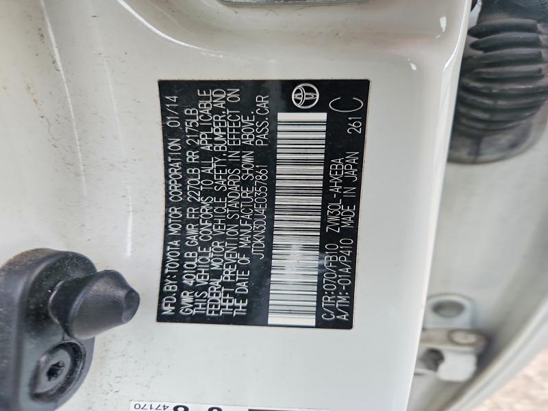 Продаж на аукціоні авто 2014 Toyota Prius, vin: JTDKN3DU4E0357861, номер лоту: 65830886