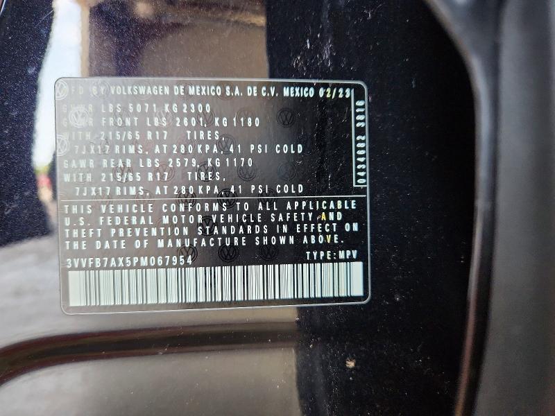 64076286 :رقم المزاد ، 3VVFB7AX5PM067954 vin ، 2023 Volkswagen Tiguan مزاد بيع