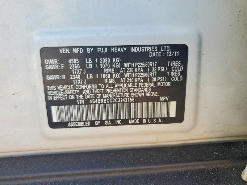 Auction sale of the 2012 Subaru Outback, vin: 4S4BRBCC2C3242156, lot number: 66425126
