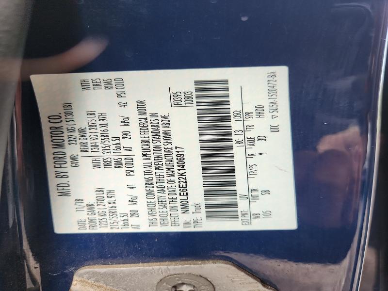 Auction sale of the 2019 Ford Transit Connect, vin: NM0LE6E22K1406917, lot number: 66665886