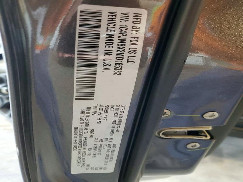 65904806 :رقم المزاد ، 1C4PJMBX2MD165382 vin ، 2021 Jeep Cherokee مزاد بيع