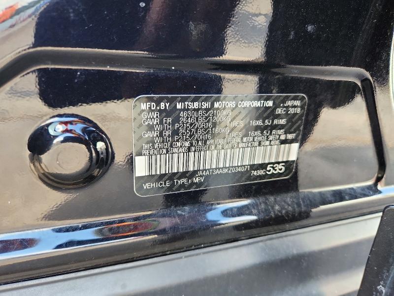 Aukcja sprzedaży 2019 Mitsubishi Eclipse Cross, vin: JA4AT3AA8KZ034071, numer aukcji: 65302786