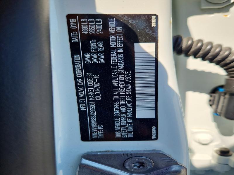 Aukcja sprzedaży 2018 Volvo V60, vin: YV149MSS9J2395051, numer aukcji: 66205496