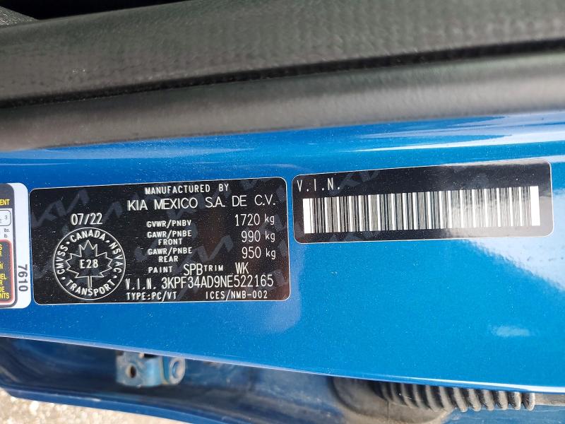 Продаж на аукціоні авто 2022 Kia Forte, vin: 3KPF34AD9NE522165, номер лоту: 66194496
