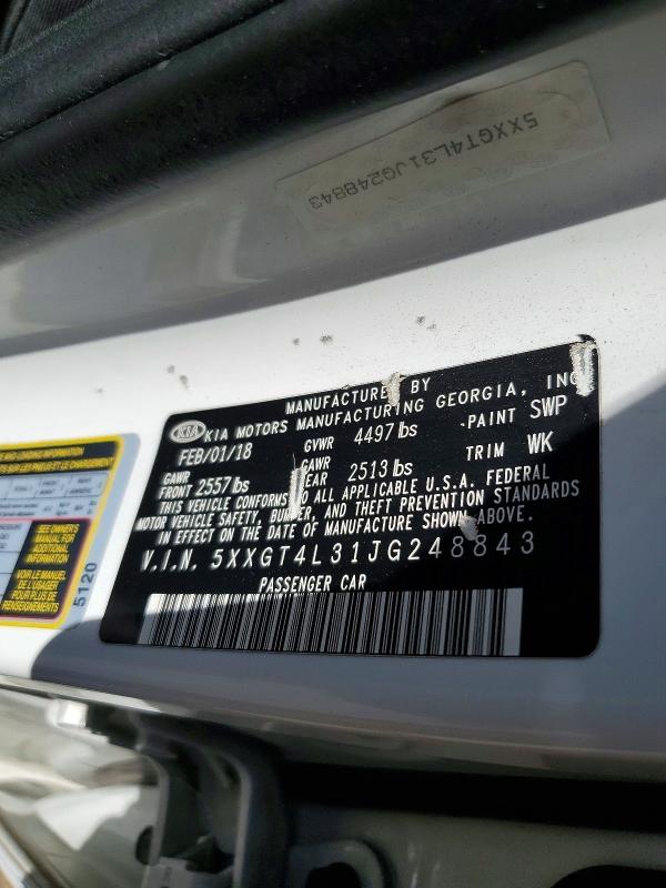 63618796 :رقم المزاد ، 5XXGT4L31JG248843 vin ، 2018 Kia Optima مزاد بيع