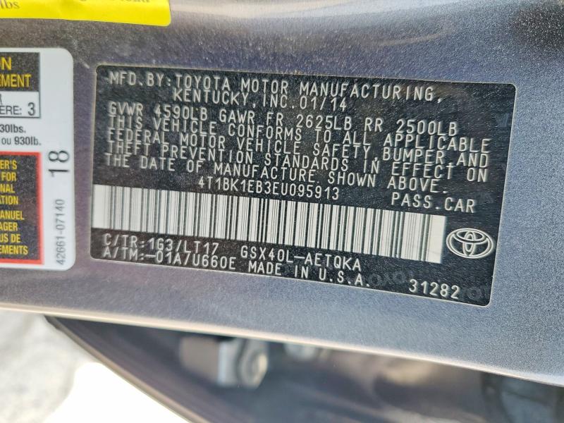 Продажа на аукционе авто 2014 Toyota Avalon, vin: 4T1BK1EB3EU095913, номер лота: 63210716