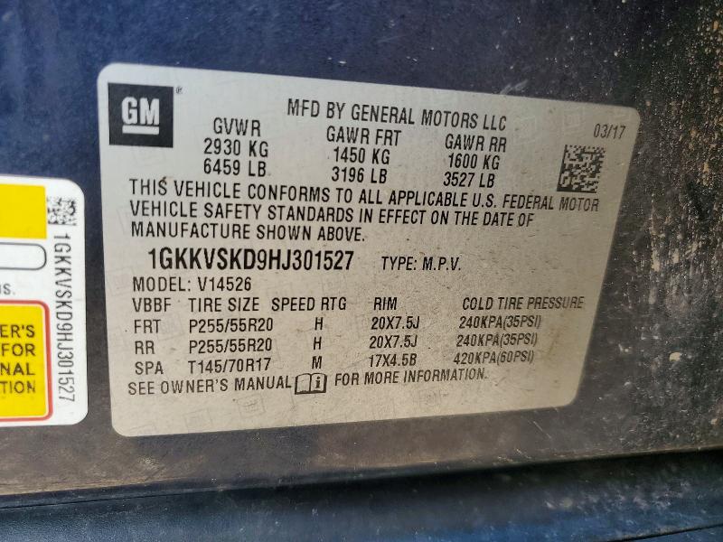 Aukcja sprzedaży 2017 Gmc Acadia Limited, vin: 1GKKVSKD9HJ301527, numer aukcji: 63241316
