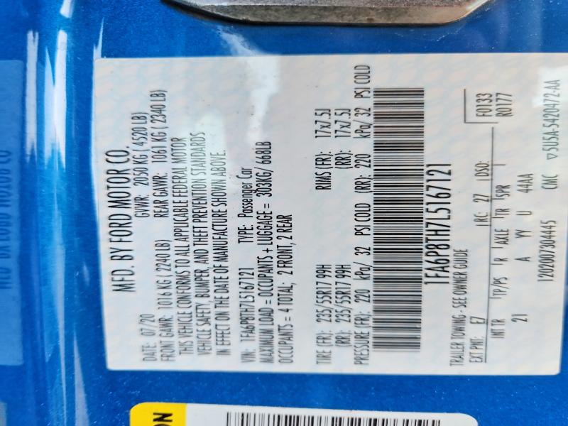 Продажа на аукционе авто 2020 Ford Mustang, vin: 1FA6P8TH7L5167121, номер лота: 64833886