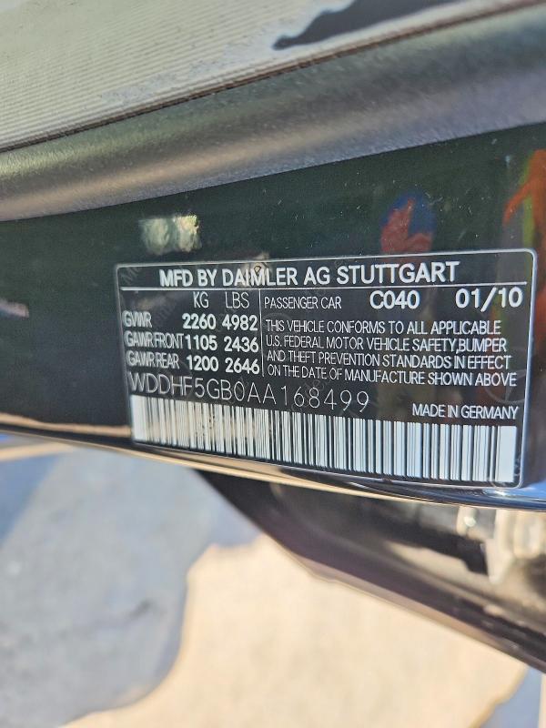 Продаж на аукціоні авто 2010 Mercedes-benz E, vin: WDDHF5GB0AA168499, номер лоту: 65456326