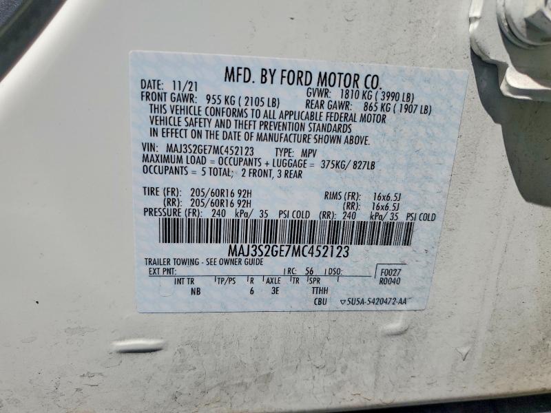 Продажа на аукционе авто 2021 Ford Ecosport, vin: MAJ3S2GE7MC452123, номер лота: 64925546