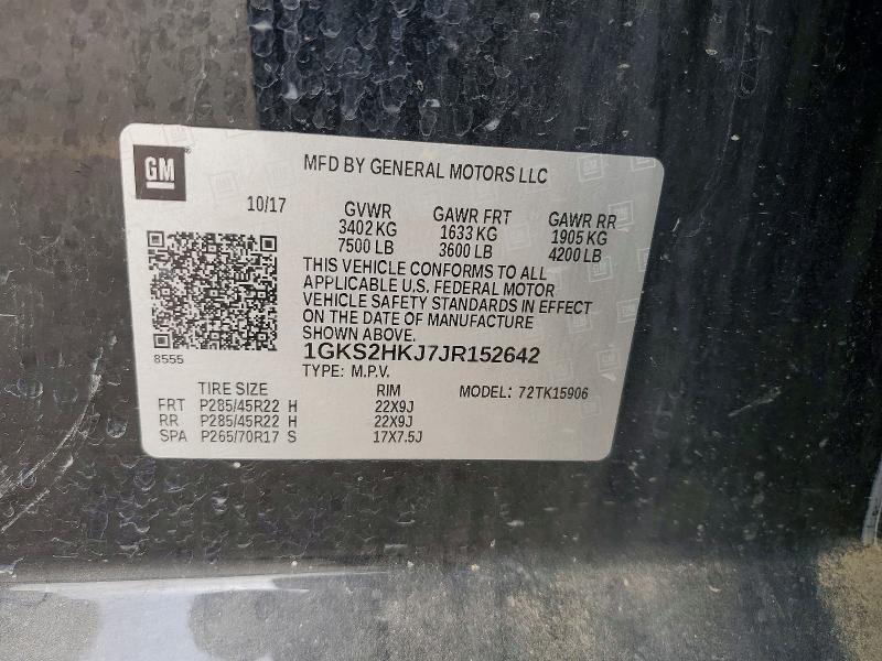 Aukcja sprzedaży 2018 Gmc Yukon Xl, vin: 1GKS2HKJ7JR152642, numer aukcji: 65141636