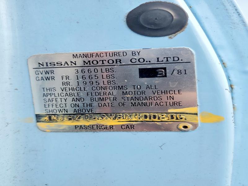 Auction sale of the 1981 Datsun 280zx, vin: JN1HZ06S4BX400206, lot number: 63191806