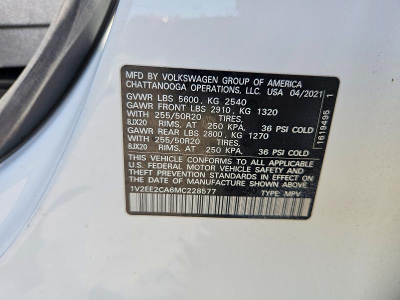 Продажа на аукционе авто 2021 Volkswagen Atlas Cross Sport, vin: 1V2EE2CA6MC228577, номер лота: 63890666