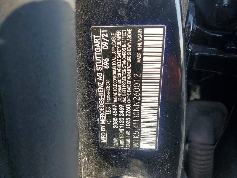 2022 Mercedes-benz Cla მანქანა იყიდება აუქციონზე, vin: W1K5J4HB0NN260012, აუქციონის ნომერი: 66771506