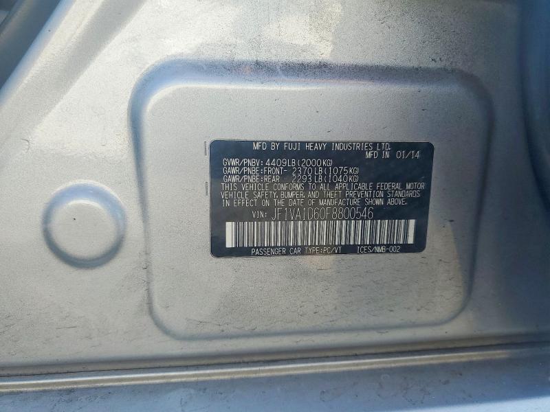 65836886 :رقم المزاد ، JF1VA1D60F8800546 vin ، 2015 Subaru Wrx مزاد بيع
