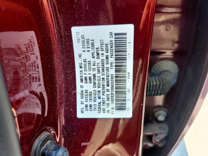 Продаж на аукціоні авто 2013 Honda Accord, vin: 1HGCR2F3XDA050969, номер лоту: 63522796