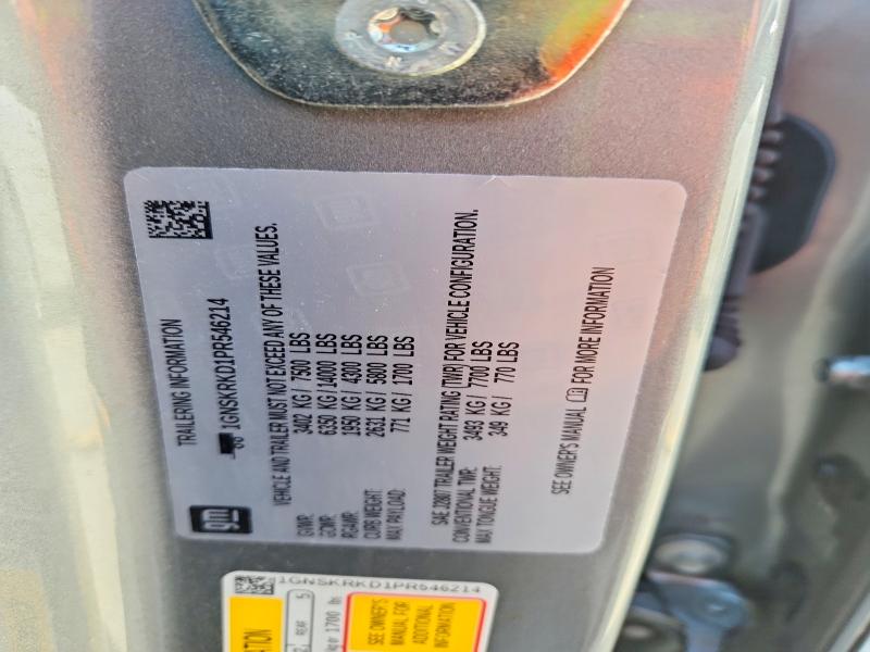 2023 Chevrolet Tahoe მანქანა იყიდება აუქციონზე, vin: 1GNSKRKD1PR546214, აუქციონის ნომერი: 66827606