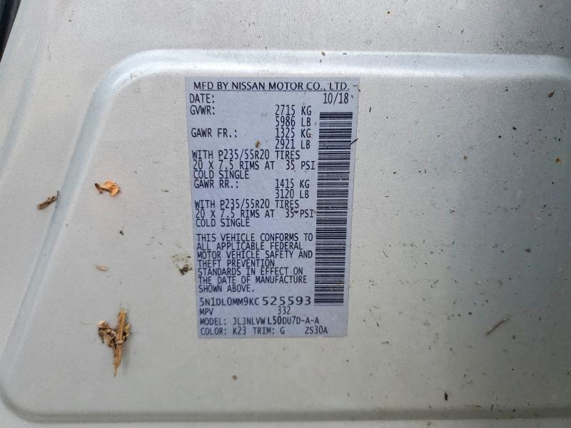 Aukcja sprzedaży 2019 Infiniti Qx60, vin: 5N1DL0MM9KC525593, numer aukcji: 64690916