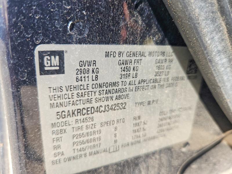 Продаж на аукціоні авто 2012 Buick Enclave, vin: 5GAKRCED4CJ342532, номер лоту: 64634396