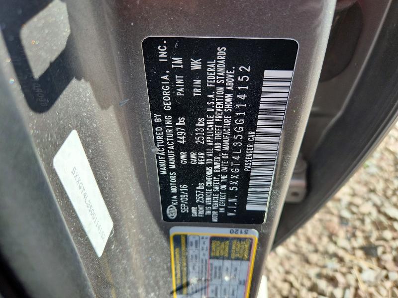 Aukcja sprzedaży 2016 Kia Optima, vin: 5XXGT4L35GG114152, numer aukcji: 66172236