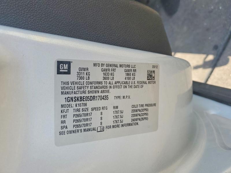Aukcja sprzedaży 2013 Chevrolet Tahoe, vin: 1GNSKBE05DR170435, numer aukcji: 65326376